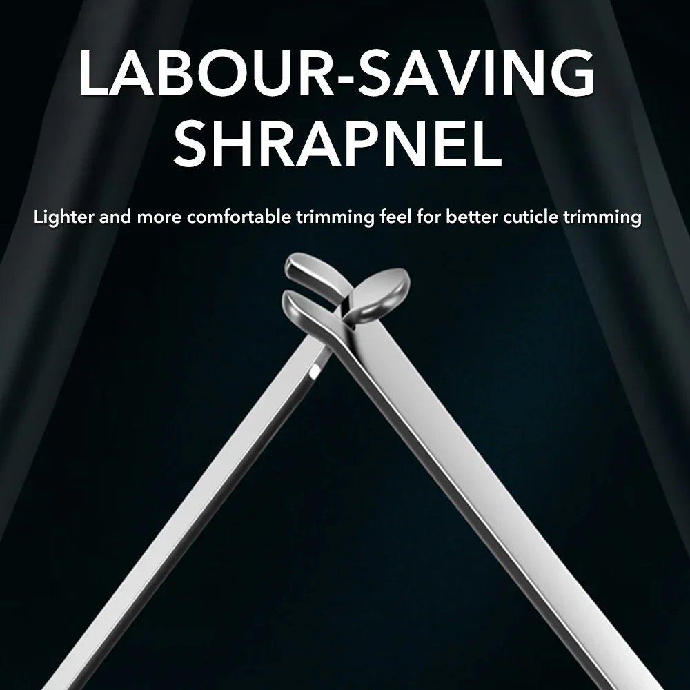 1개 큐티클 니퍼 트리머 스테인리스 스틸 큐티클 제거기 미끄럼 방지 실리콘 손잡이 네일 케어용 매니큐어 도구