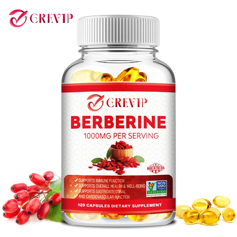 

Berberine Extract 1000 Mg - Blood Circulation, Supports Cardiovascular Health, Regulates Gut Flora Balance, Improves Digestion