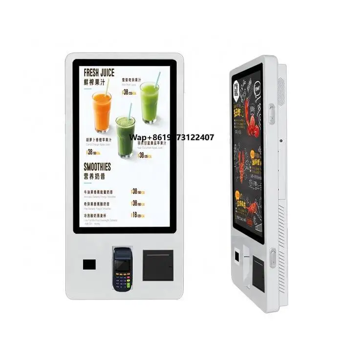 New Retail Smart Restaurant Order Kiosk POS Payment Terminal Self Service Order Machine With Thermal Ticket Printer