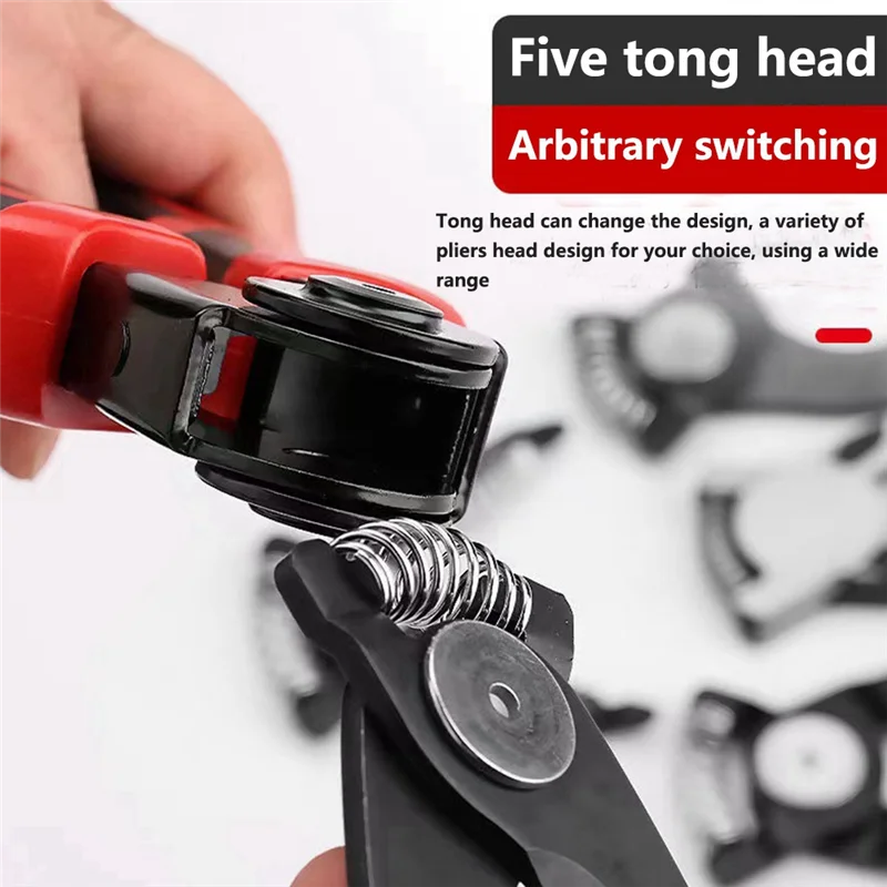 

L33A_Multi-Functional Tool 5-In-1 Replaceable Head Tool Set Multi-Functional Wire Stripper Electrician Special