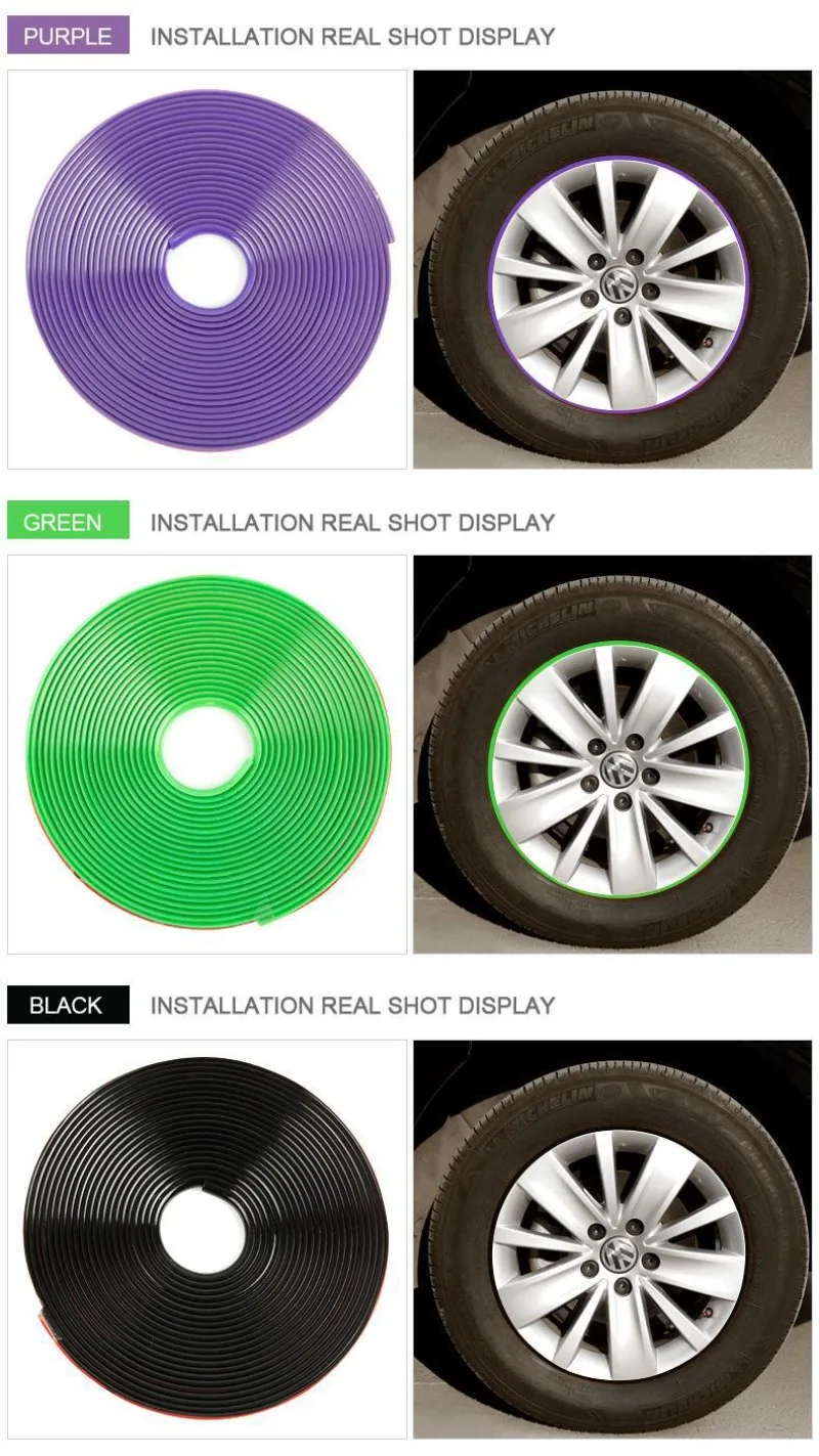 Auto-Felgenschutz-Aufkleber, Felgenrand-Dekorstreifen, Kratzfester Felgenring, Auto-Styling-Zubehör – Detail 4