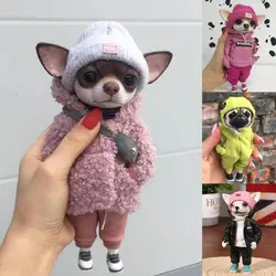 Muñeca hecha a mano de resina, figura de juguete para cachorro de pie, Chihuahua SharPei, perro de moda, muñeca de arcilla, decoración del hogar, accesorios de estatuilla