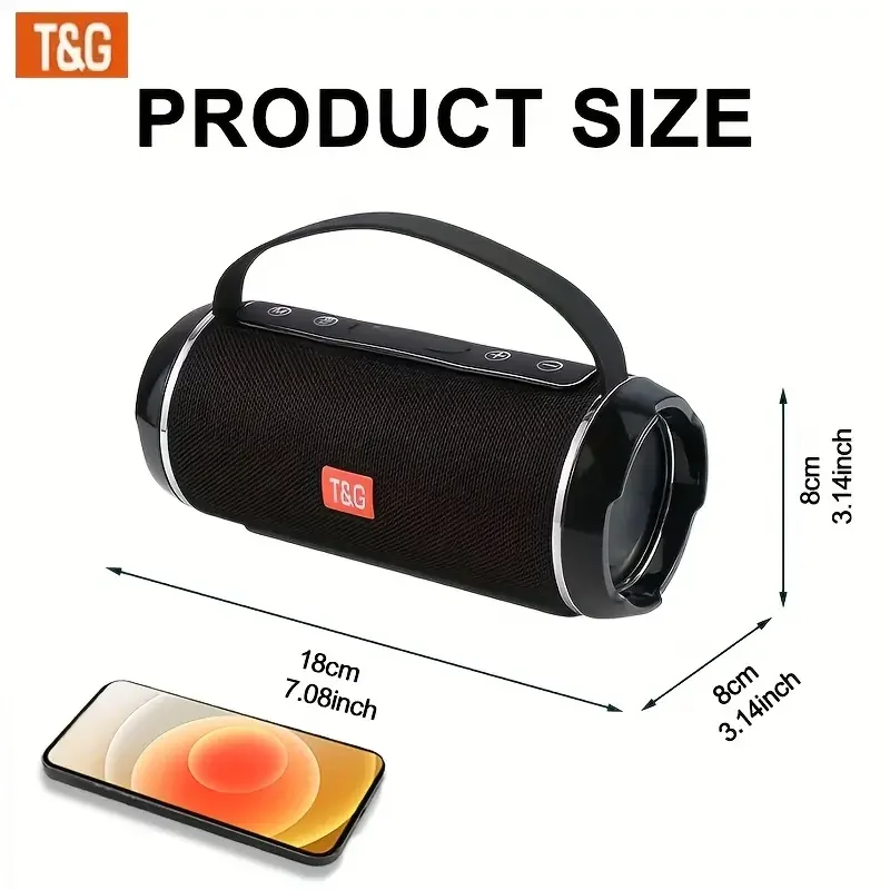 TG116C Tragbarer Outdoor-Lautsprecher, kompatibel mit kabellosen Geräten, niedlicher kleiner Würfellautsprecher, Musikplayer, unterstützt USB/TF/FM-Radio. – Detail 6