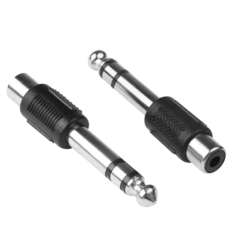 5/20PCS RCA Female Jack to 6.35mm 1/4inch Mono Male Plug Audio Adapter Connector