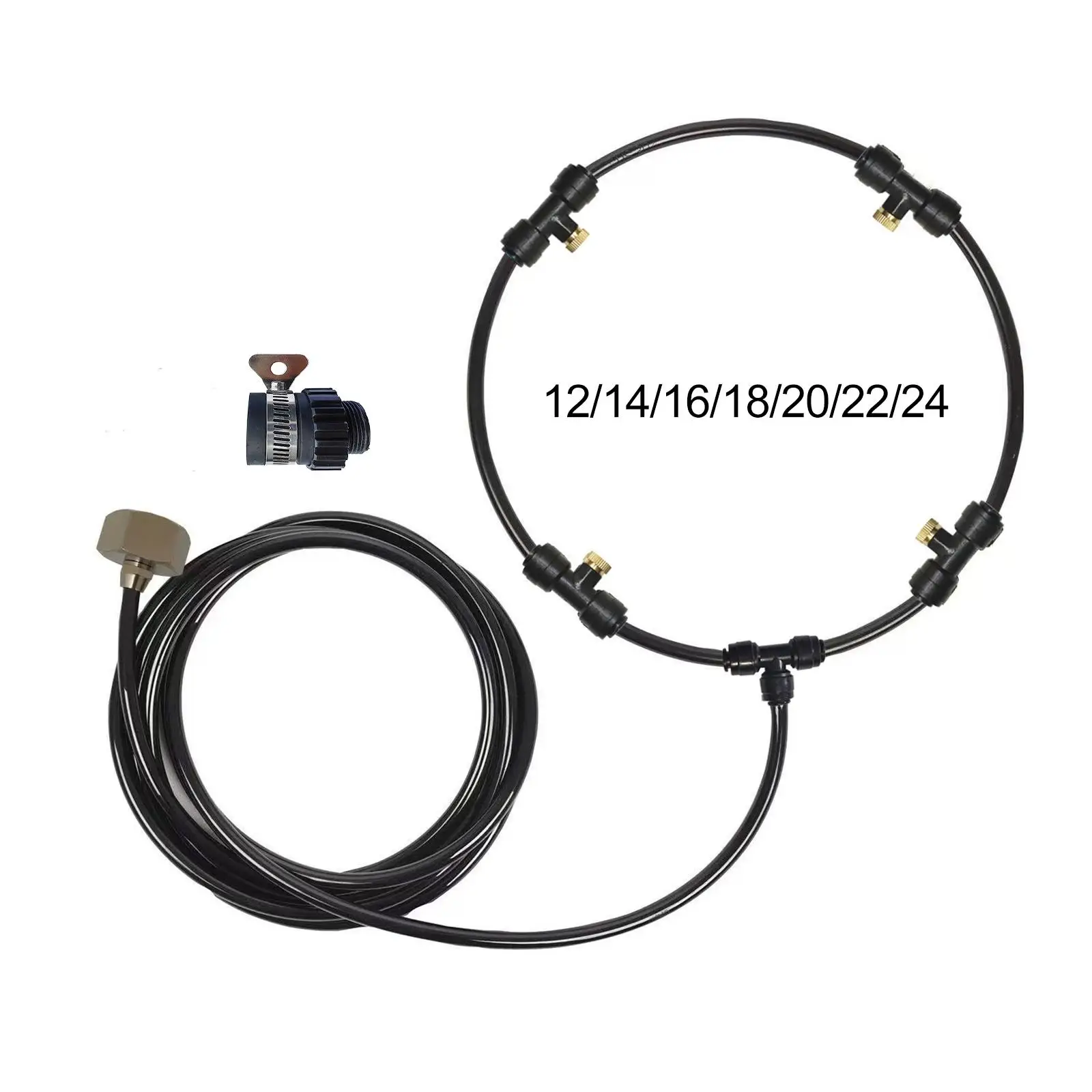 

Система охлаждения с распылением воды, Т-образный соединитель для тепличных вентиляторов с функцией распыления, Распылительная насадка для батутов и навесов