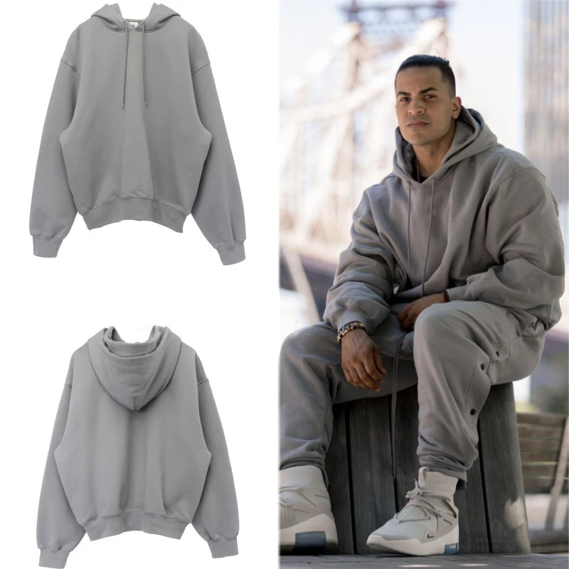 

Oversized Fleece Hoodies Men Street Fashion Sweatshirts Spring Long Sleeve Solid Color Casual Hoodie Tops Mens Loose Sweatshirt