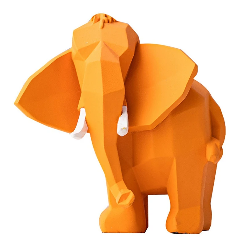 

Geometry Elephant Figurine Resin For Home Office Hotel Decoration Tabletop Animal Modern Craft Elephant Statue Decor