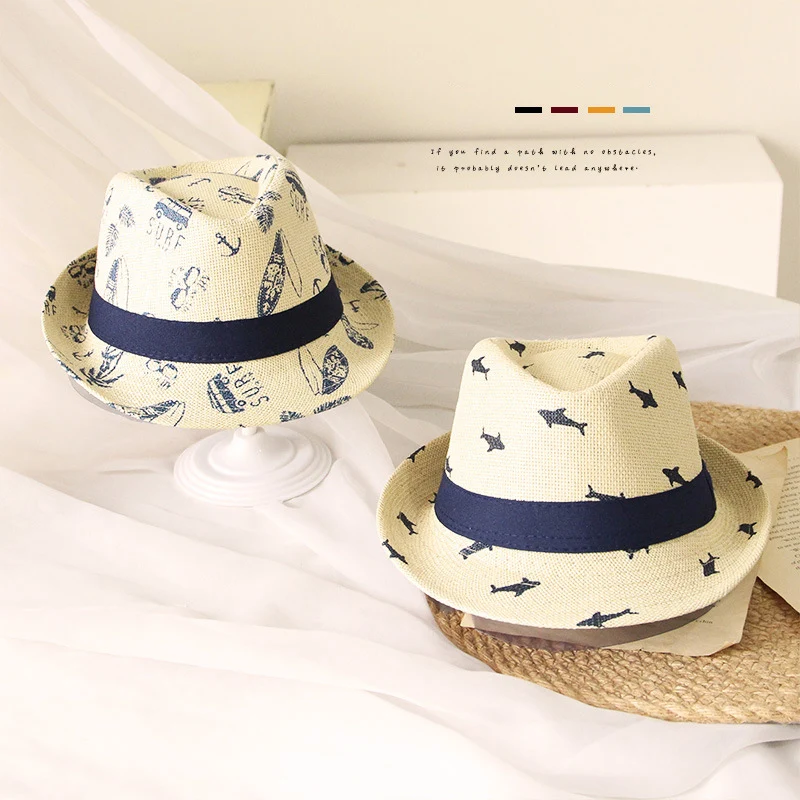 Fashion Men Straw Hat For Women Summer Trendy Beach Sun Hats Solid Color Fedoras Ribbon Casual Cowboy Jazz Cap Gangster Cap Male