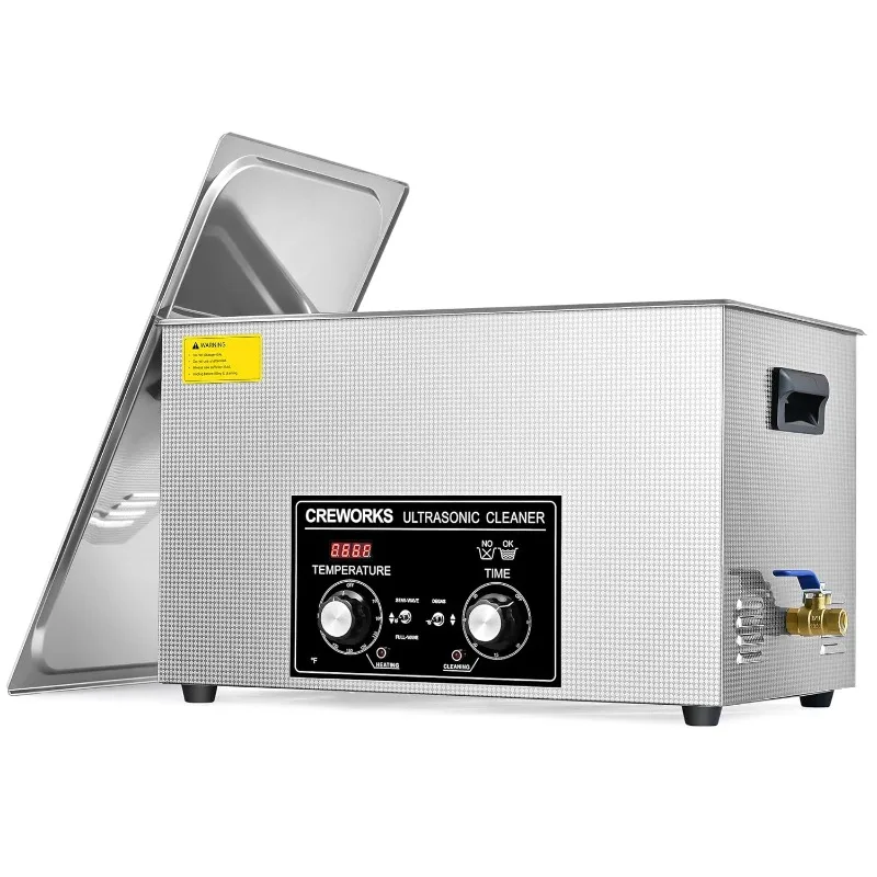 

CREWORKS 30L Ultrasonic Cleaner with Heater and Timer, 600W Stainless Steel Ultrasonic Cleaner Machine with Degas & Gentle Modes