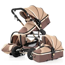 2025 new baby stroller trolley high landscape 3 in 1 baby stroller double faced children Luxury Portable Baby Pushchair folded