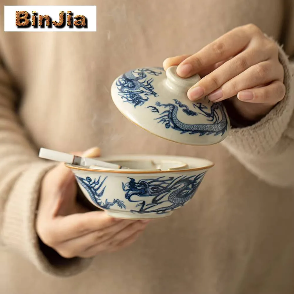 

Китайская пепельница с рисунком синего и белого дракона, традиционный магазин табака для сигар, пепельница, домашняя посуда для курения сорняков, украшения