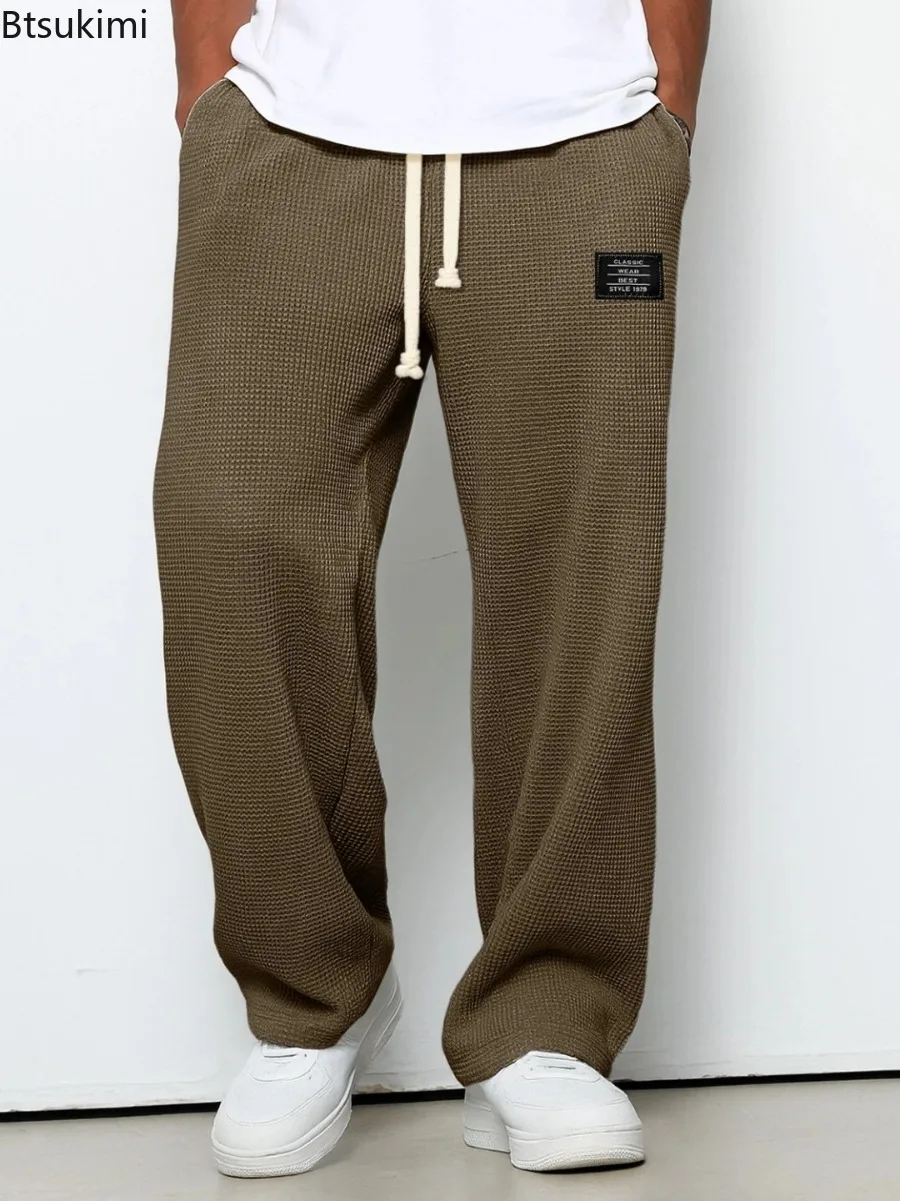 Men's Spring and Autumn Trendy Brand Loose Drape Straight-leg Sweatpants Casual Wide-leg Sporty Casual Trousers Male Clothing