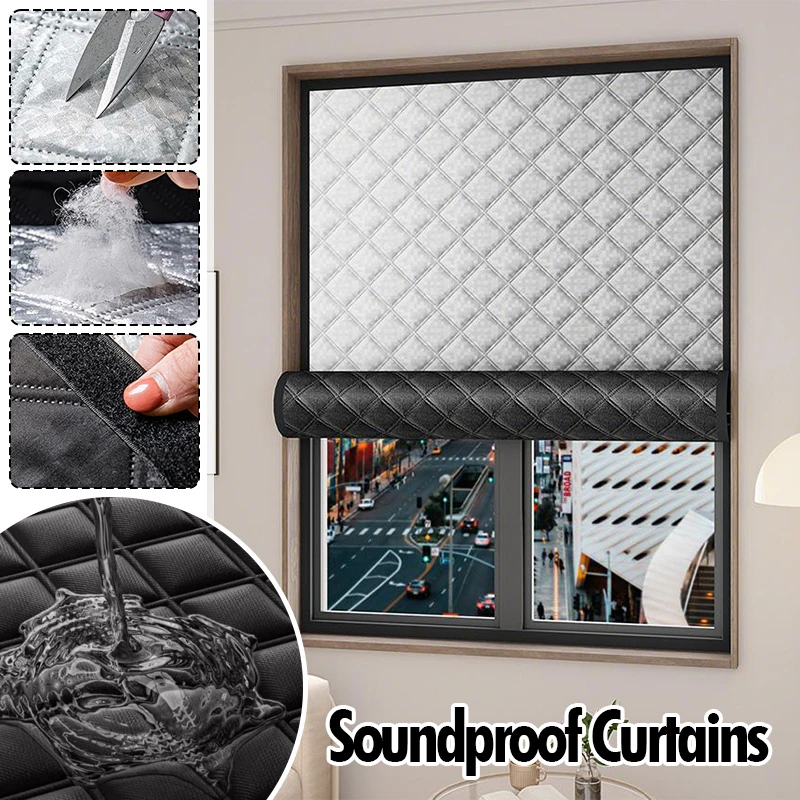 

Winter Window Curtains Windproof Warm Soundproof Sunshade Thickened Polyester Curtains for Living Room Bedroom Sealed Curtains