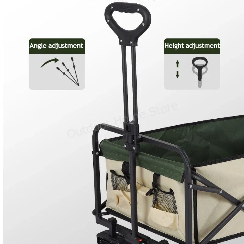 Klappbarer Wagen mit Rädern, großes Fassungsvermögen, Campingwagen, Outdoor-Garten, faltbarer Trolley-Wagen, Einkaufskorb, Träger, Handwagen