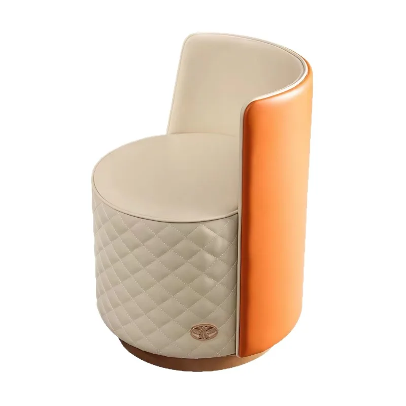 Modern master bedroom 2025 new dresser chair rotatable back chair living room round stool shoe changing stool makeup stool