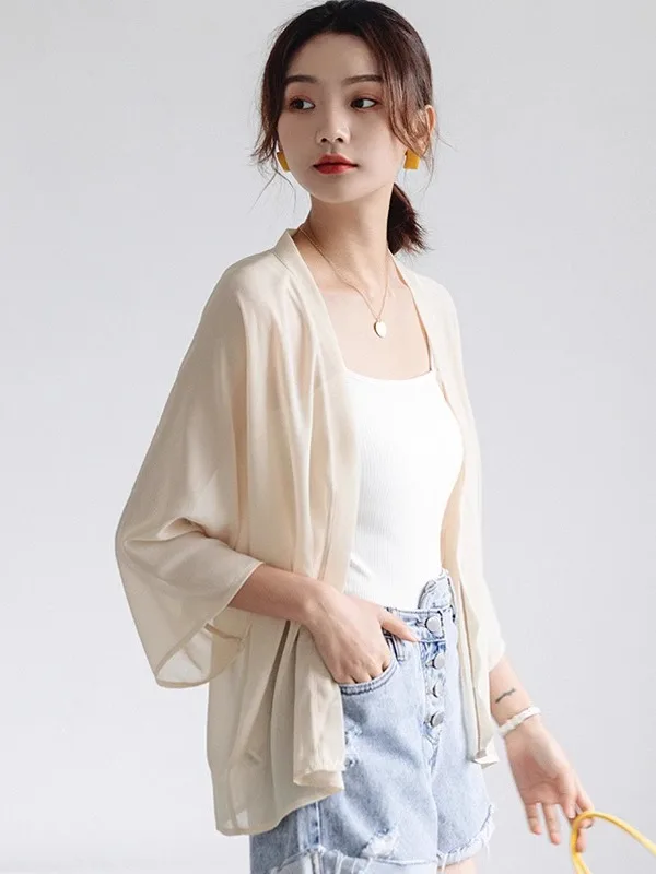 

Женская летняя тонкая накидка-кардиган без рукавов для защиты от солнца, модный кружевной топ-накидка с ремешками для платья