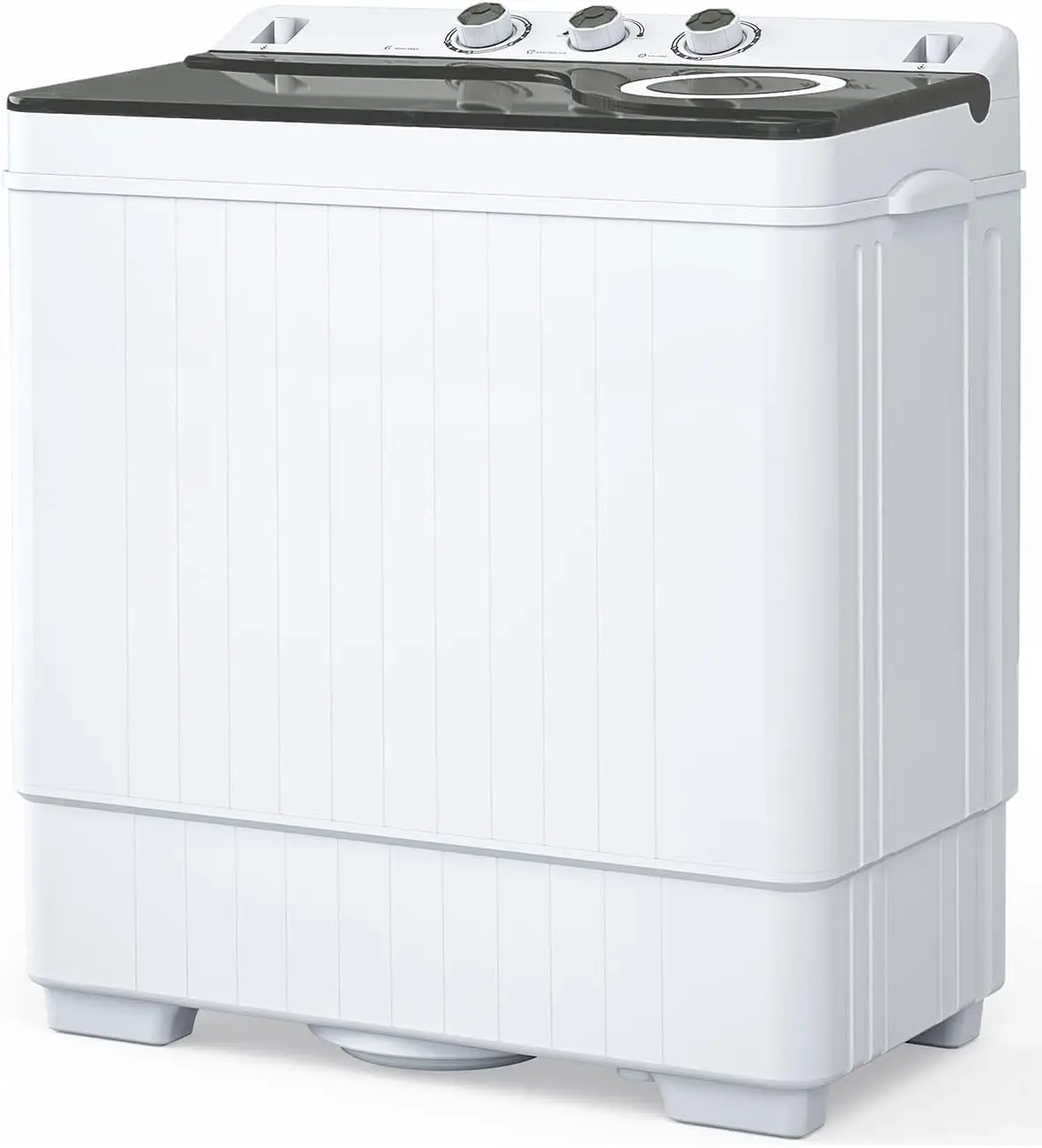 

26lbs Compact Twin Tub Portable Washing Machine, Mini Washer(18lbs) &/Built-in Drain Pump/Semi-Automatic