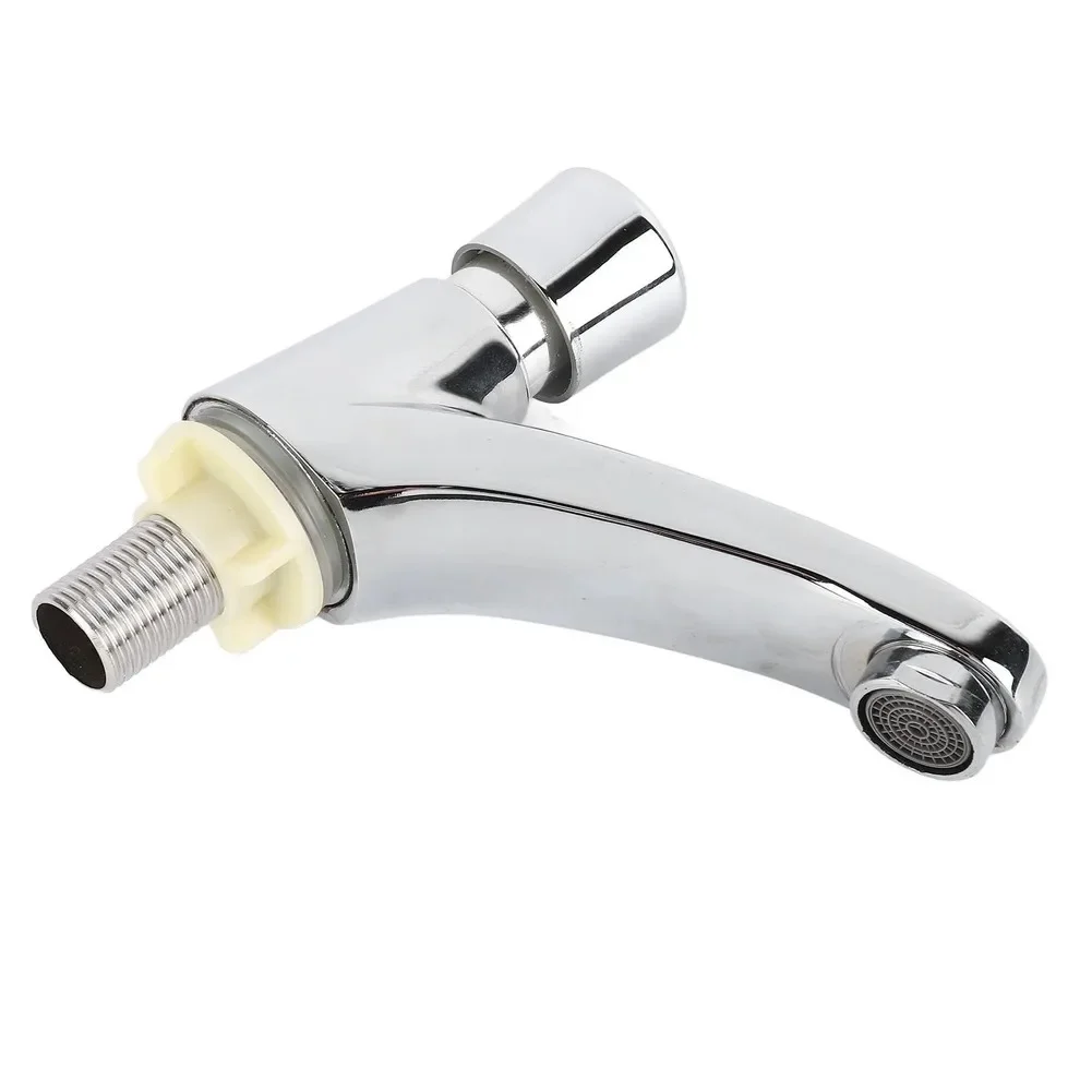 Time Delay Basin Faucet for Hotels Schools Factories Zinc Alloy Push Button Tap with Automatic Shut Off Function