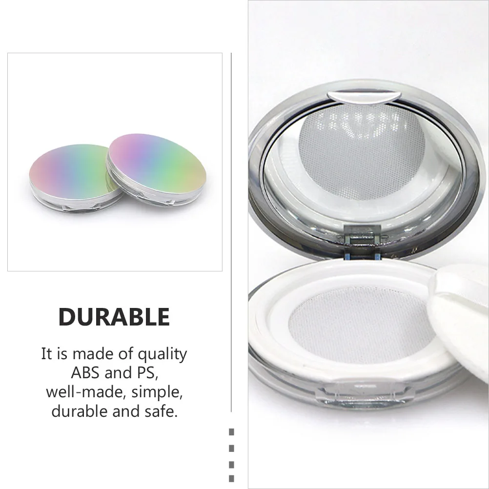 

2PCS Automatic Makeup Powder Boxes Translucent Portable Loose Containers Compact Durable Safe DIY Foundation Blusher