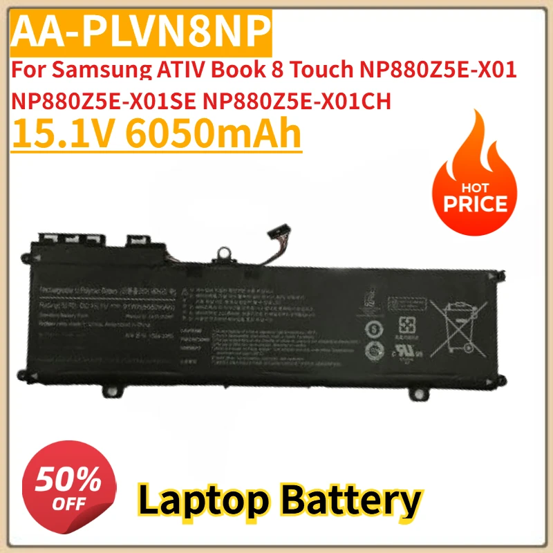 New AA-PLVN8NP 15.1V 6050mAh NP880Z5E Laptop Battery For Samsung ATIV Book 8 Touch NP880Z5E-X01 NP880Z5E-X01SE NP880Z5E-X01CH