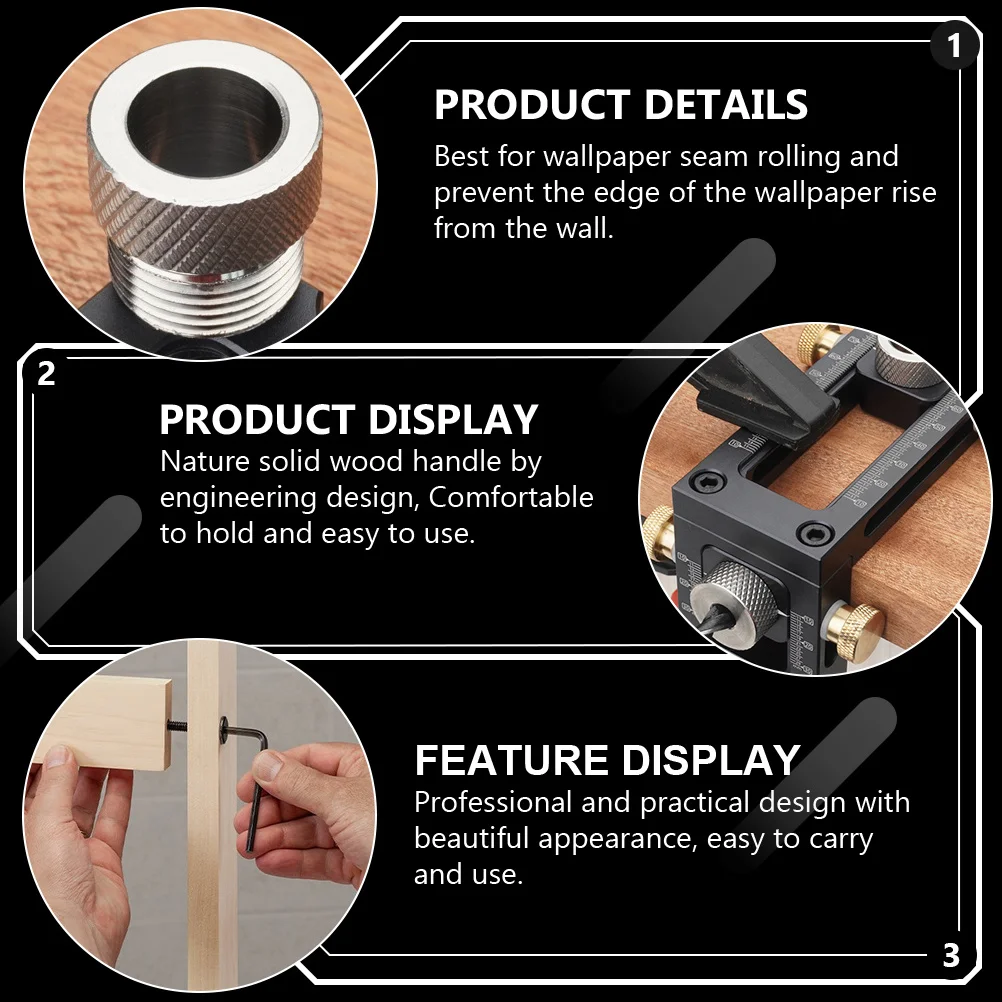 

2Pcs Wallpaper Seam Roller Wood Handle Flat Seam Roller for Internal External Corner Wall Paper Construction Tool Kit