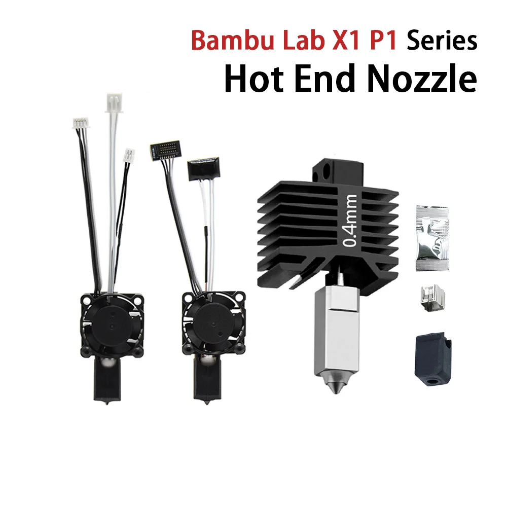Bambu Lab X1 P1 Series 3D Printer Integrated Hotend Kit with Fan Hardened Steel Nozzle Accessories Extruder Hot End Assembly