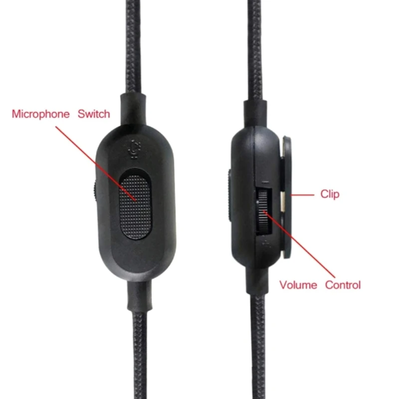 Práctico cable repuesto para auriculares para juegos G433/G233, cable control volumen 448F