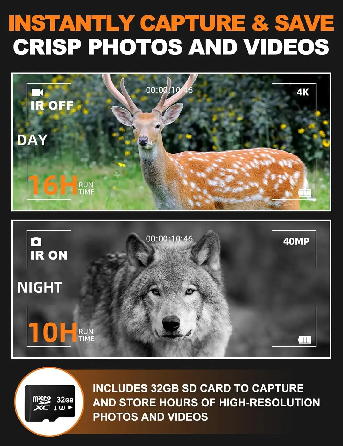 ナイトビジョンゴーグル - Eagle 4Kナイトビジョン双眼鏡 大人用、デュアルモード双眼鏡 5000mAhバッテリー、32GB SDカード付き