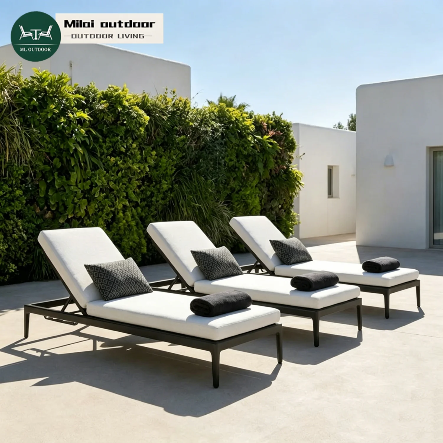 Modern Luxury Aluminum Outdoor Sun Lounger Outdoor Furniture Lounge Chair Beach Daybed Hotel Pool Resort Design Garden Sunbed