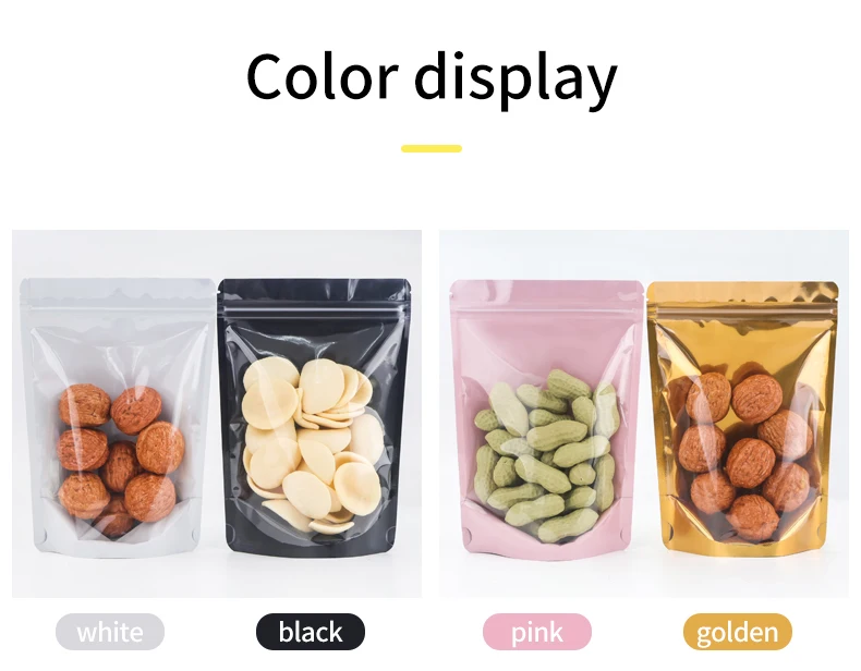 100 Stück transparente Standbeutel mit Seitenöffnung, feuchtigkeitsdichte Versiegelungsbeutel, Verpackungsbeutel für Haferkekse und Kleinunternehmen – Detail 4