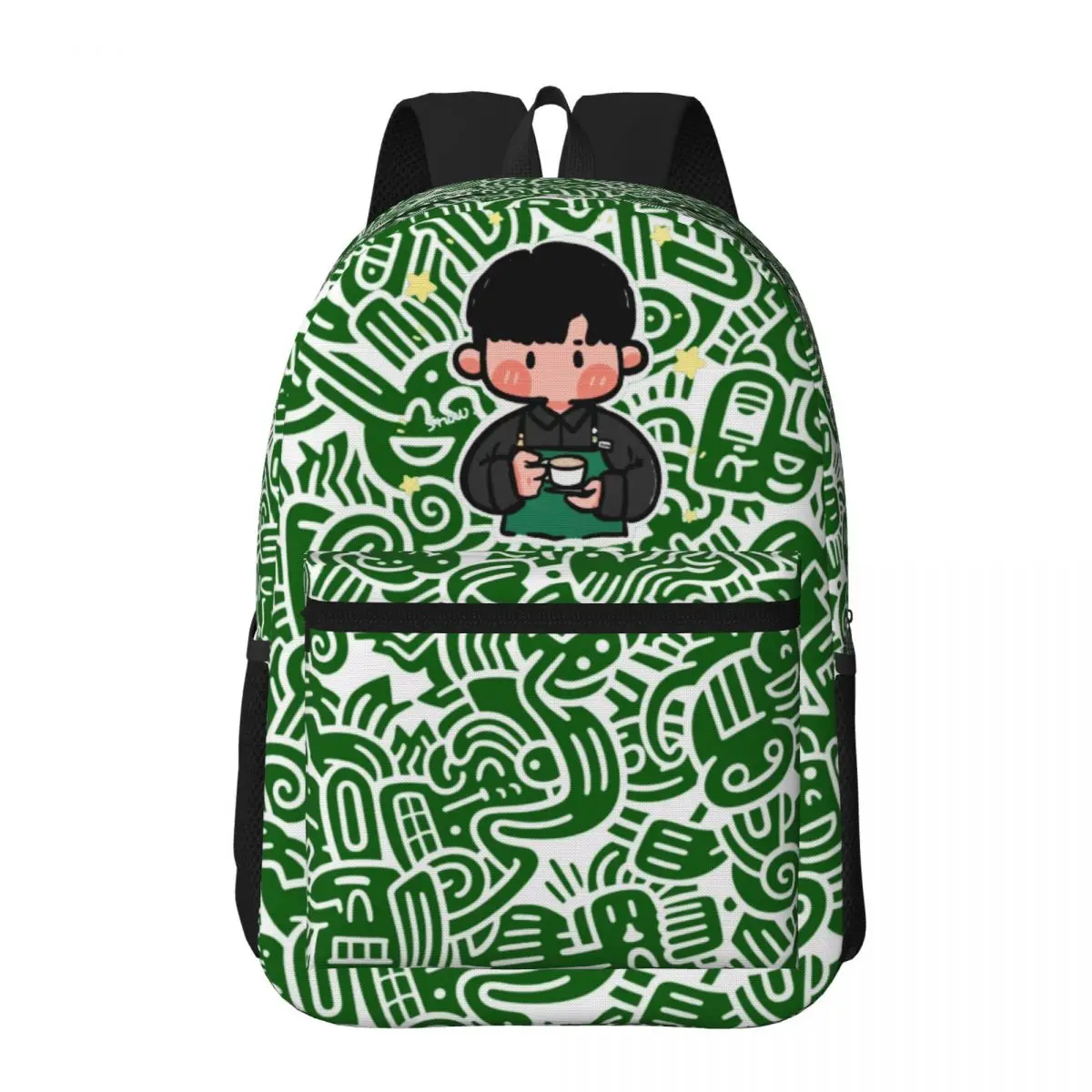 Starbucks-Style, Coffee Boy Fashionable and trendy, comfortable and durable student backpack