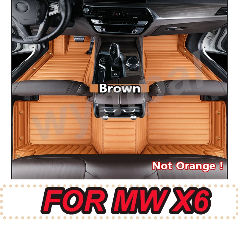 

LUXURY Custom Car Floor Mats For BMW X6 E71 E72 2007-2014 F16 F86 2015-2019 G06 G96 2020-2023 Auto Carpets Foot Accessories