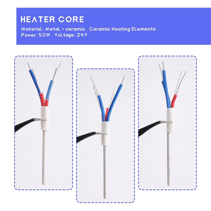 New 2Pcs A1321 Ceramic Heating Elements 24V 50W Heater Core For HAKKO 936 937 8586 Soldering Iron Saike Soldering Station