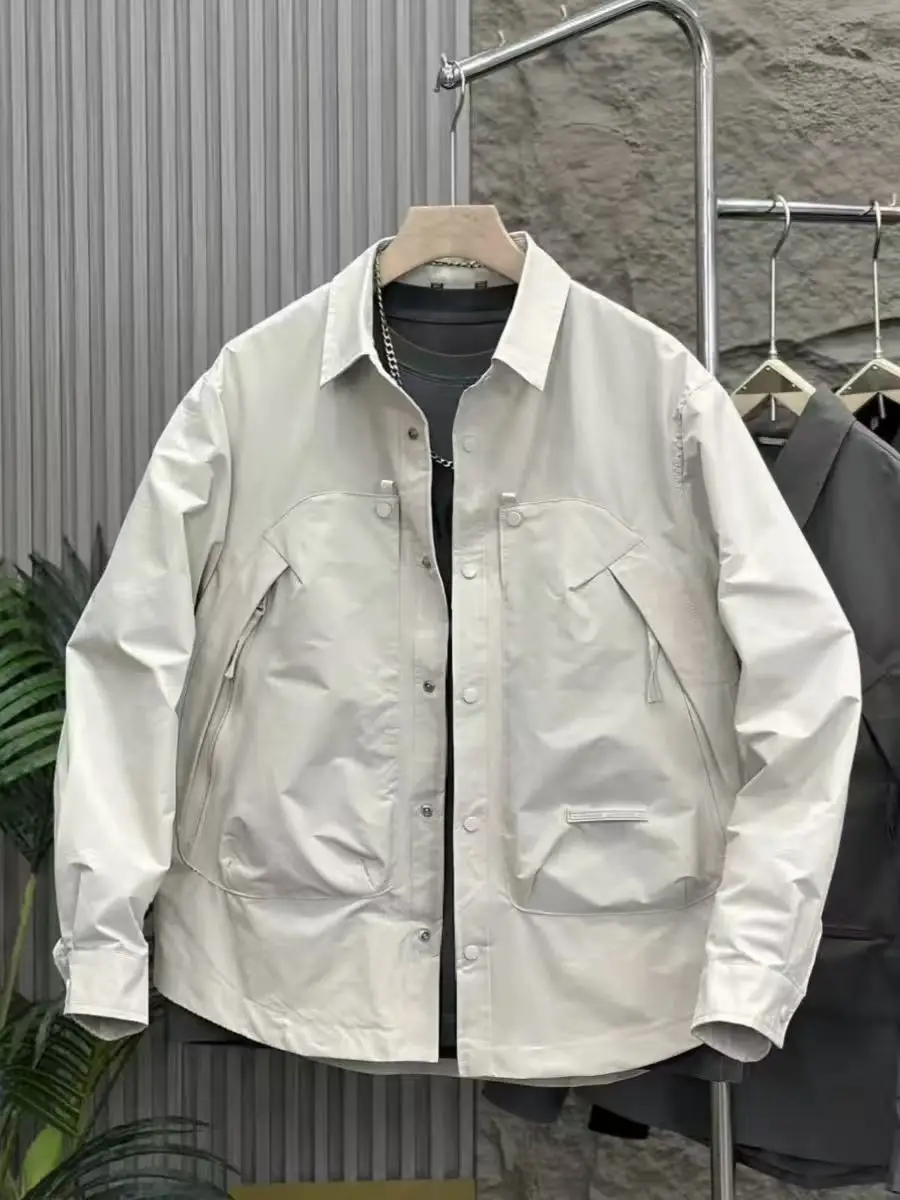 

Мужская ветрозащитная куртка на молнии, повседневная, свободного кроя, с длинными рукавами, из полиэфирного волокна, молодежная, модная, большого размера, рабочая одежда