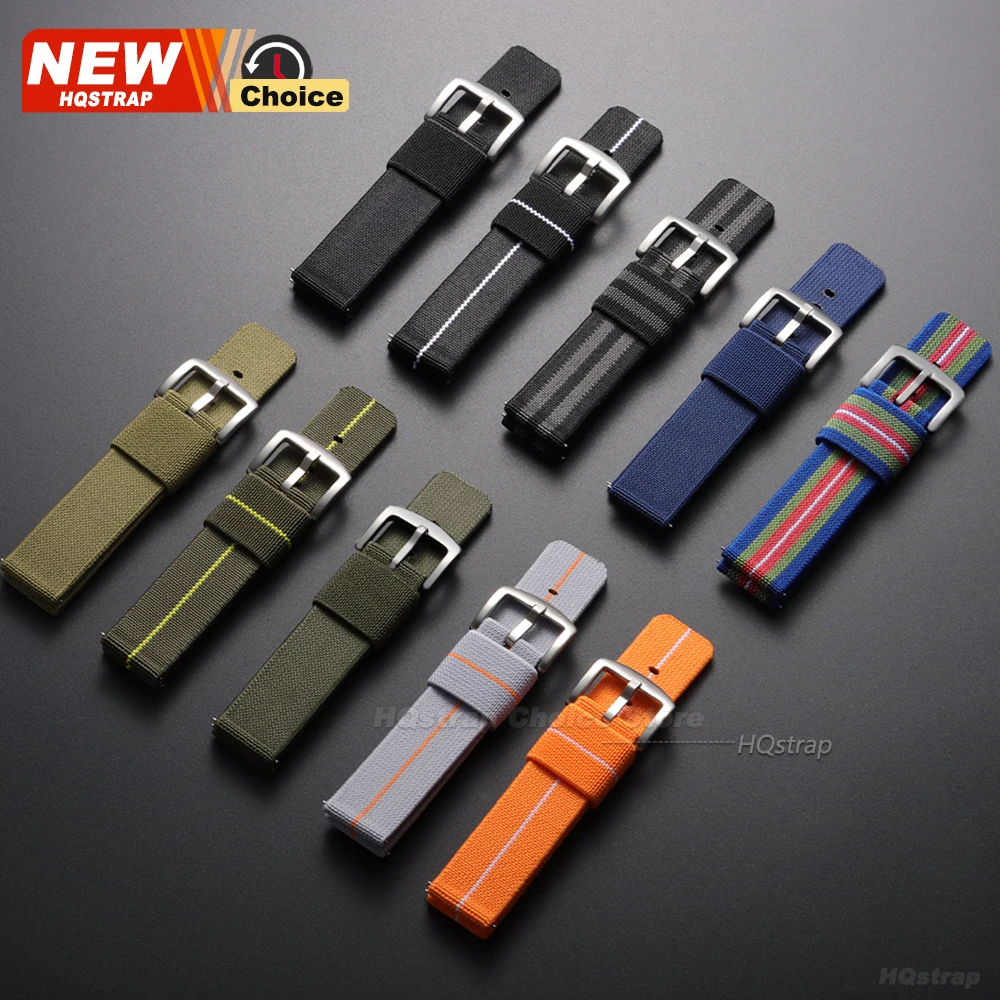 New Elastic Nylon Woven Watch Strap 18mm 20mm 22mm Universal Quick Release Bracelet for Military Watch Band Women Men Wristband