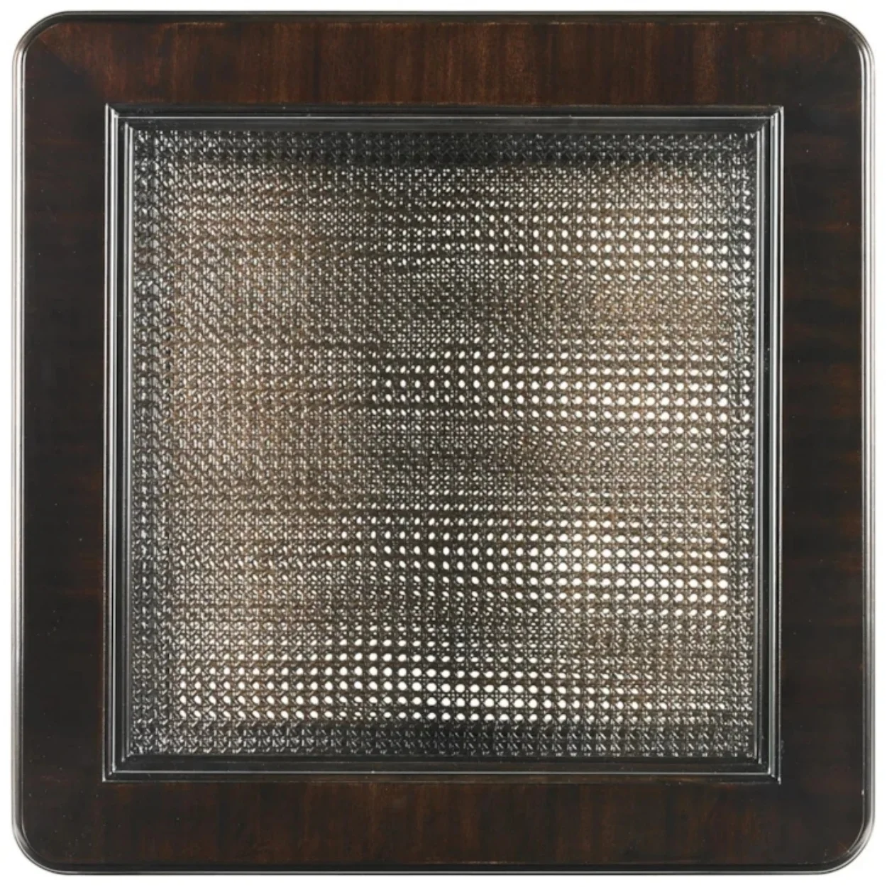 # Handcrafted Classical 3-Shelf Wicker and Wood Side Table with Dark Finish & Glass Top for Living Room & Hotels