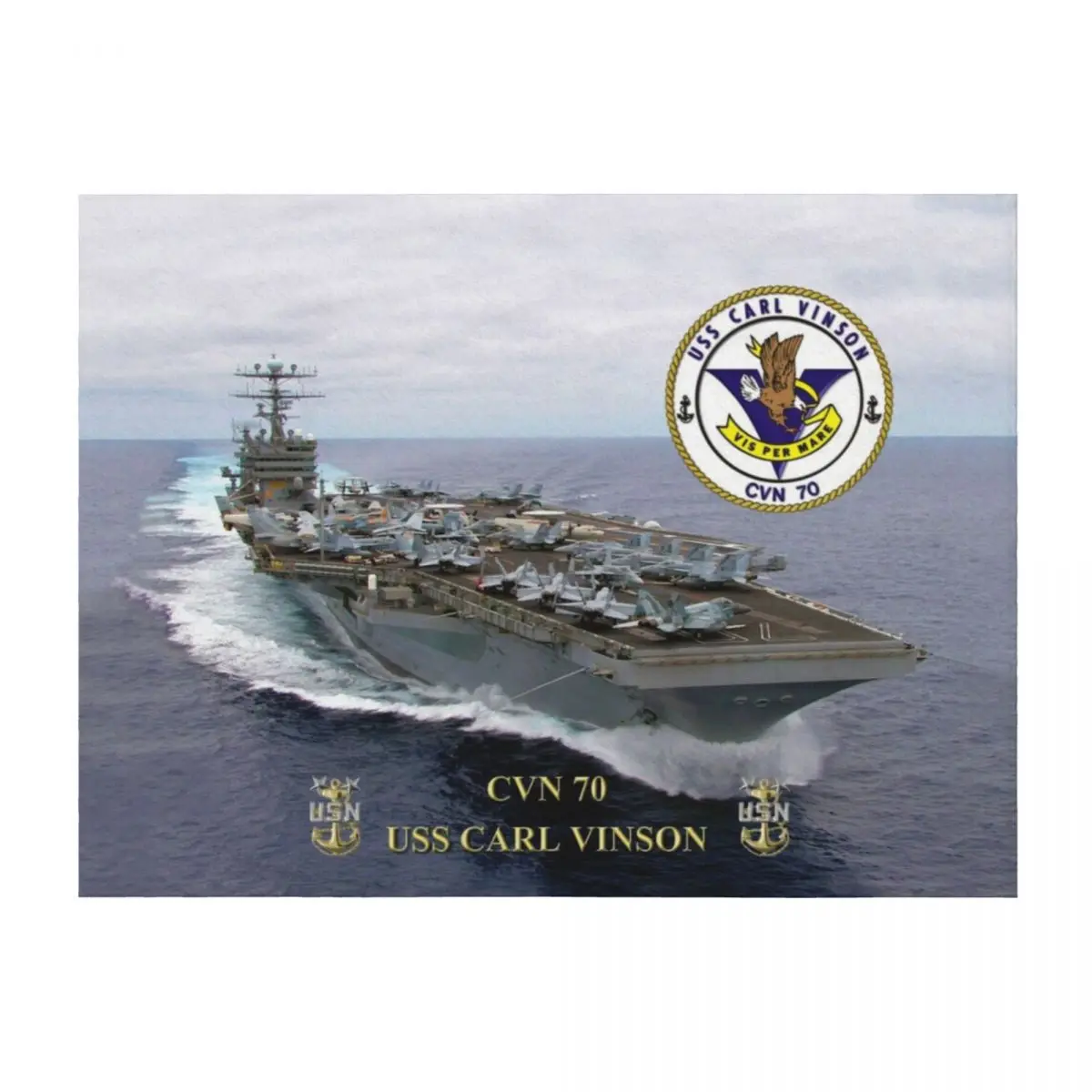 CVN-70 USS Carl Vinson Throw Blanket funny gift Hairy for winter Blankets