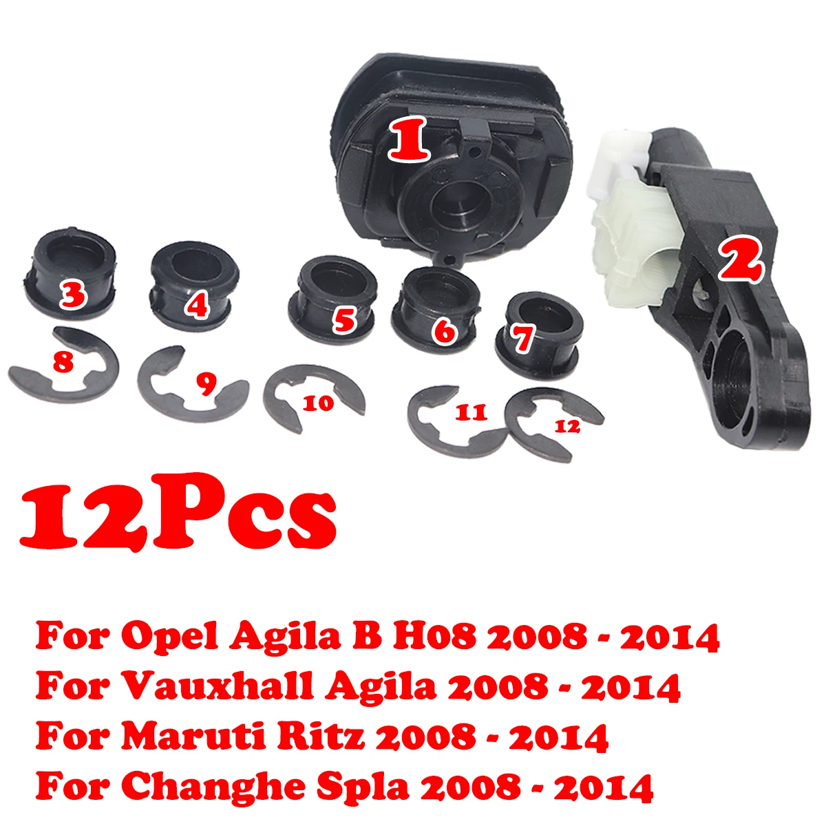 

12pc For Opel Agila B H08 Gear Shift Cable Linkage Lever End Rod Connect Bushing Munual Transmission Line Sleeve 2008 2009-2014