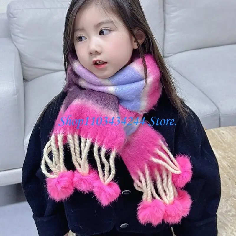  Dopamine Rainbow Designs Kids Scarf Cozy Children Scarf Soft for 3 to 12 Years