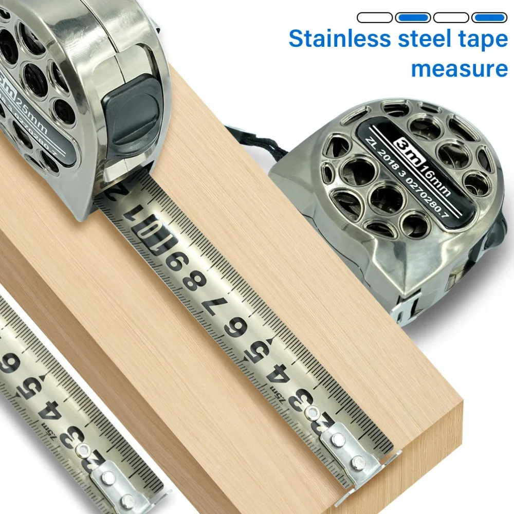 Industrial Grade 3/5/7.5M Tape Measure Waterproof Stainless Steel Anti-Corrosion Retractable Ruler with Hollow Ergonomic Design