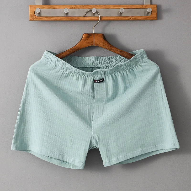 

Men's Casual Shorts Ribbed Cotton Breathable Comfortable Aro Pants Youth Loose Homewear Sleeping Pajama Student Sports Underpant