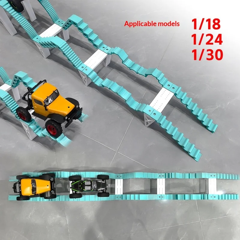 

PYFORE RC Crawler Bridge Track Beam Barrier With Adjustable Hole Position Obstacle Slope Scene For 1/18 1/24 1/30 RC Model Cars