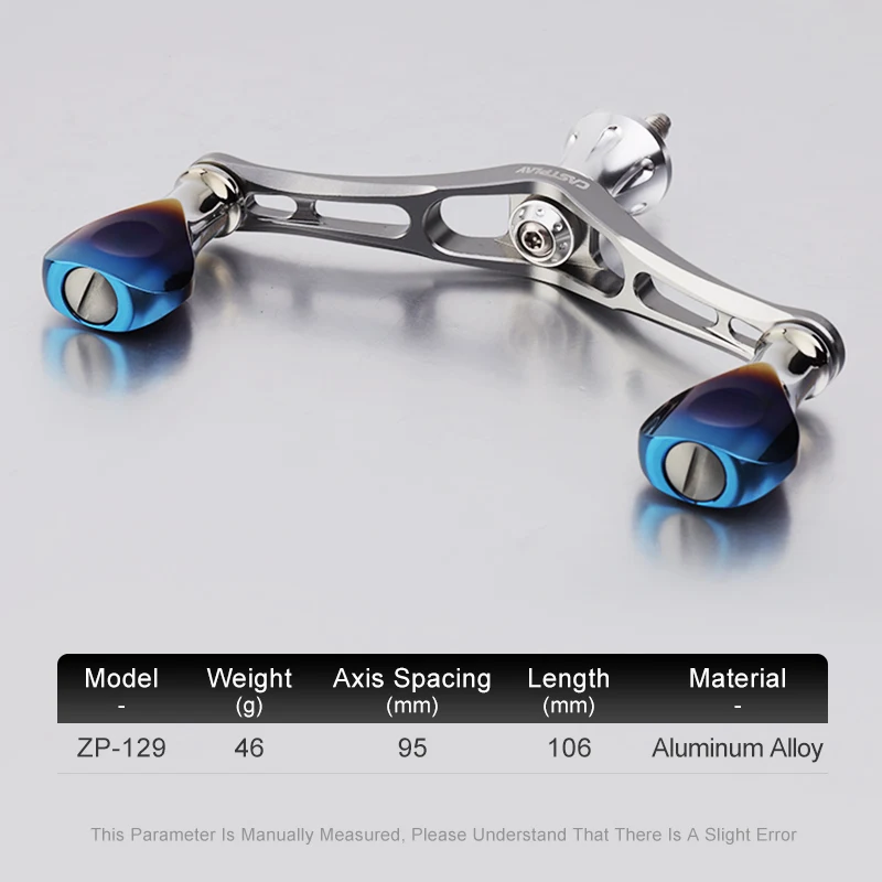 Jitai Spinning Double Reel Handle For Shimano Daiwa Baked blue CNC Knobs 4BBs Aluminum alloy Machining Power Handle image 2