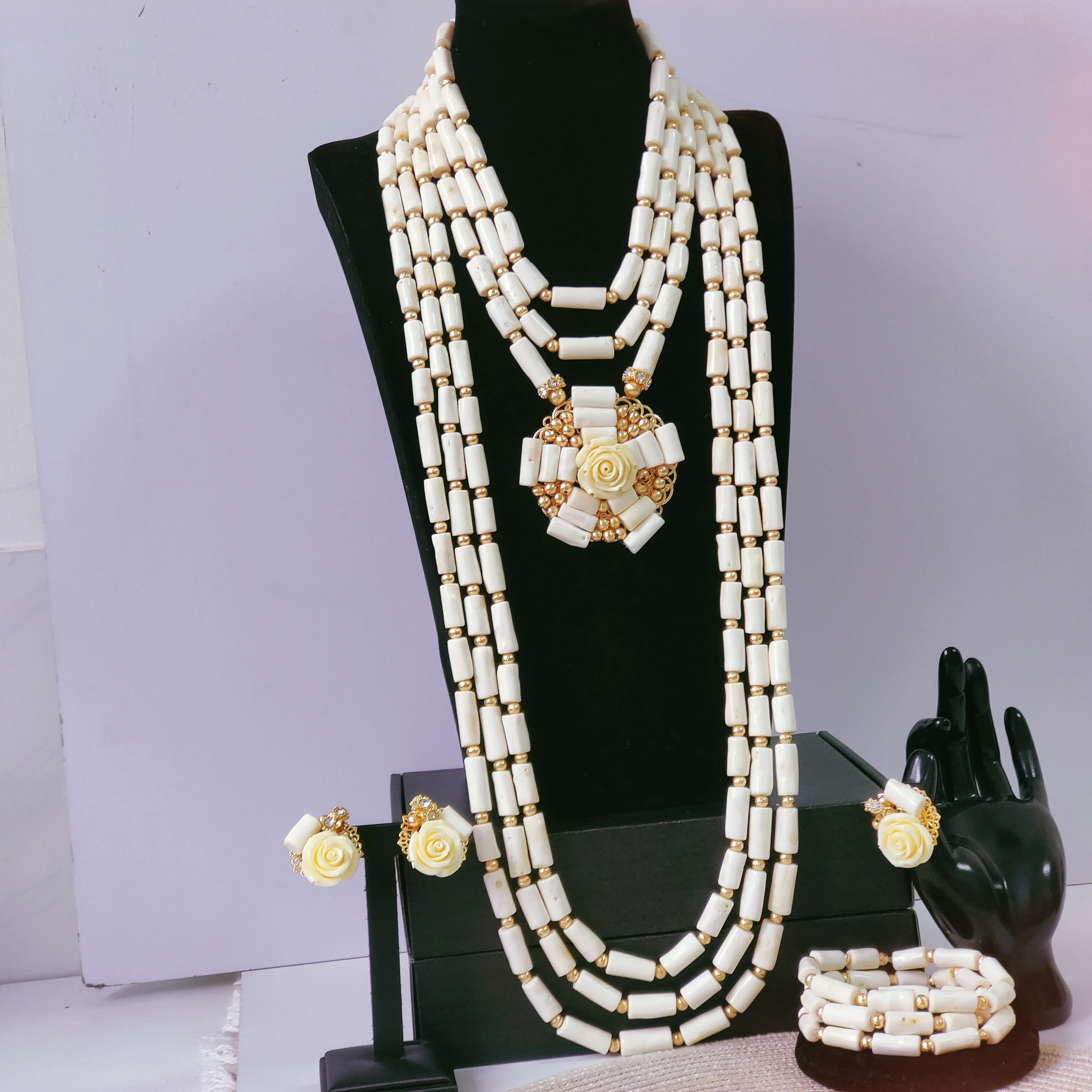 real white coral beads nigerian wedding african jewelry sets luxury 2026