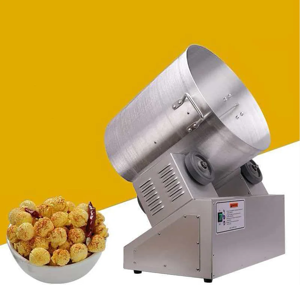 

Commercial Popcorn Seasoning Coater Mixer Tumbler | Flavor Powder Coating & Wrapping Machine 220V 110V 450W