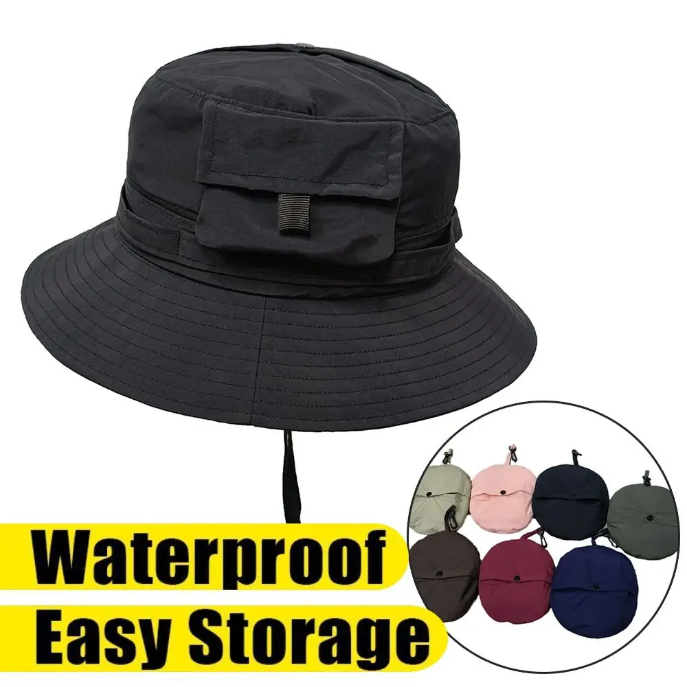

Fashion Foldable Bucket Hat Waterproof Anti-UV Sunscreen Cap Breathable Quick Drying Sunhats Summer