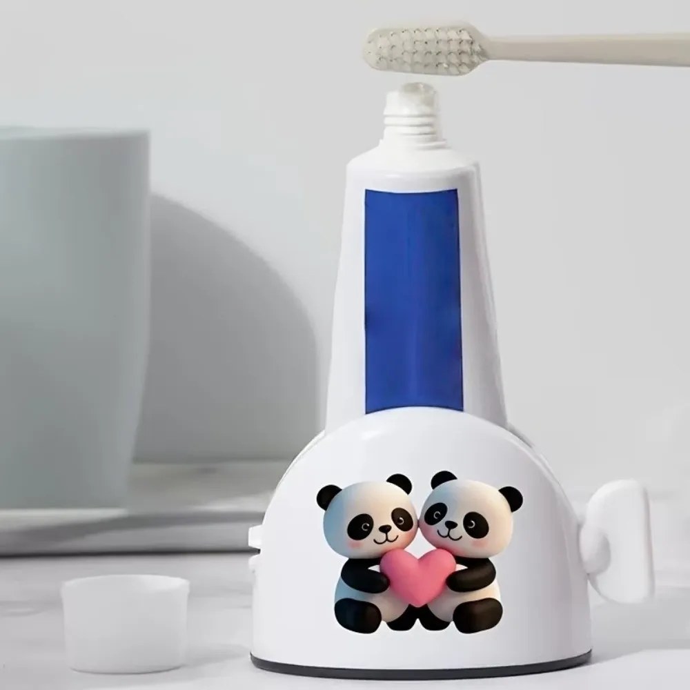 Multi-functional Toothpaste Squeezer Convenient Rolling Cleanser Squeezer Cat Flower Printed Labor-Saving Toothpaste Dispenser
