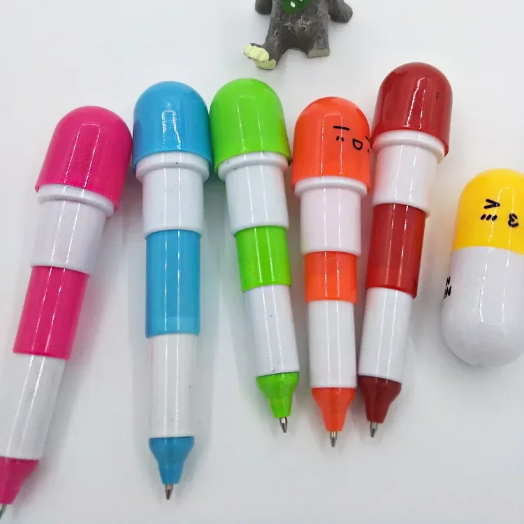 10-30Pcs Mini Retractable Funny Pill Pen for Kids Painting Drawing Toy Baby Birthday Party Favors Back To School Student Gift