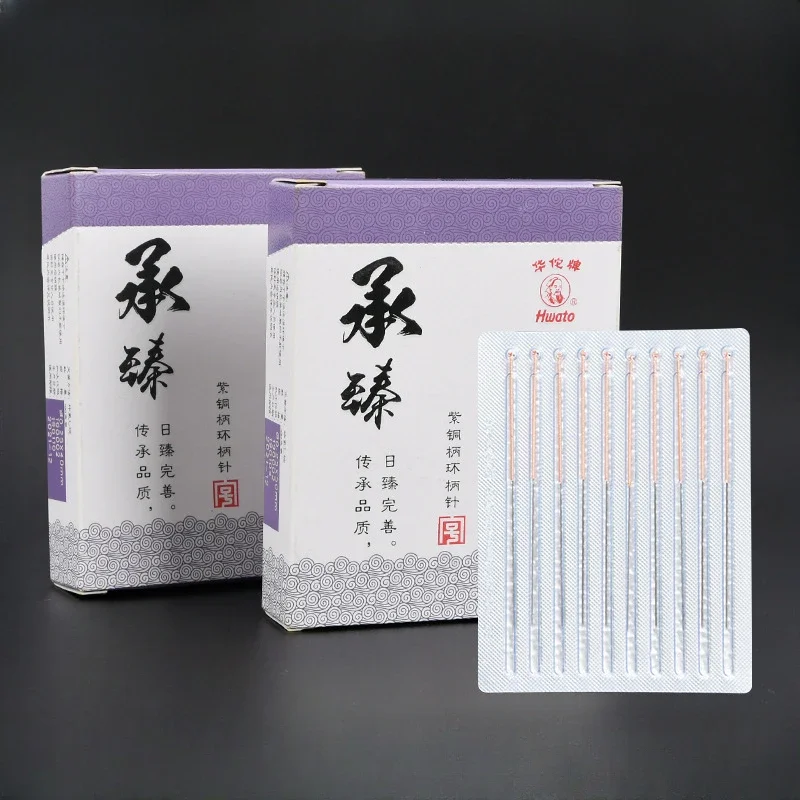 

Acupuncture Moxibustion Disposable Sterile Beauty Needle Red Copper Handle Chinese Medical Non Silver Needle