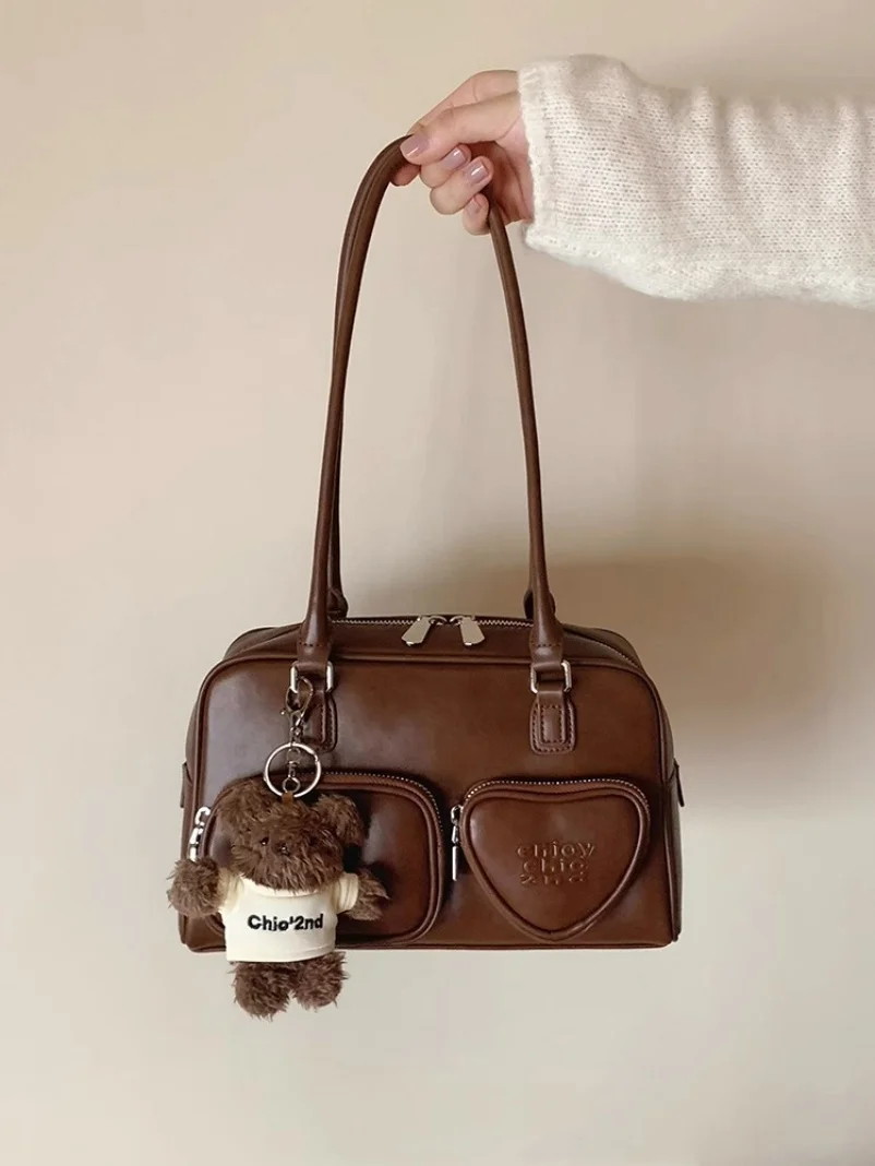 

Женская сумка-подушка Boston из искусственной кожи в стиле ретро — большой вместительный стиль на плечо, универсальная ниша и высококачественная для поездок на работу и свиданий